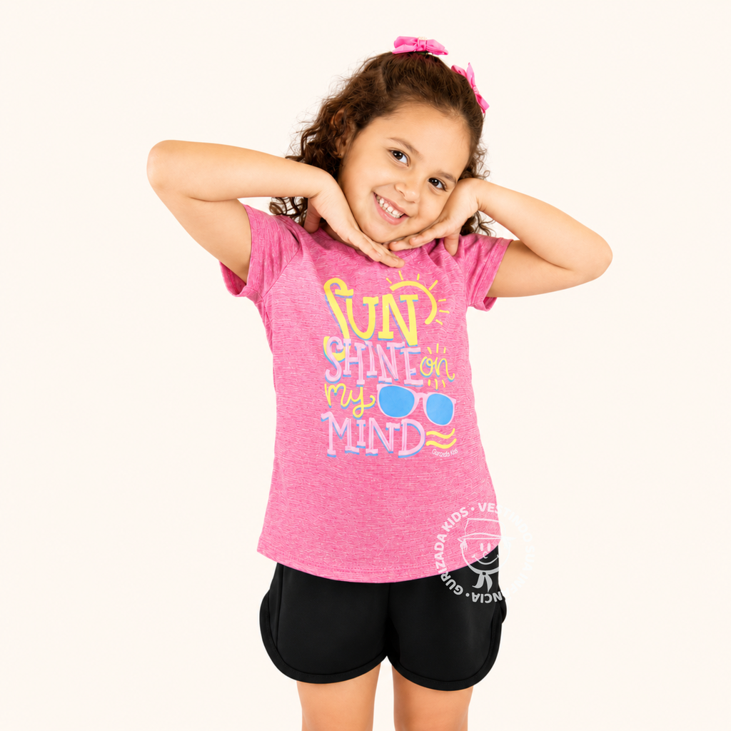 Kit 3 Peças - Camiseta Infantil Meia Manga Com Estampa Frontal - 4 ao 8 - Cores/Estampas Sortidas