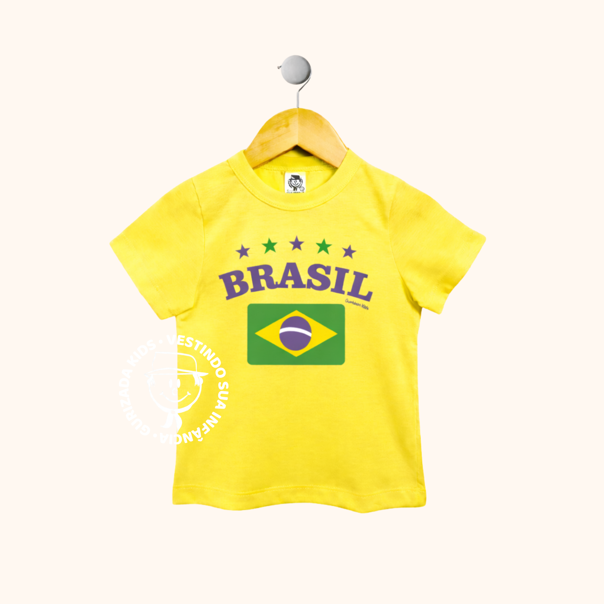 Camiseta Infantil Brasil Copa do Mundo - 1 ao 3