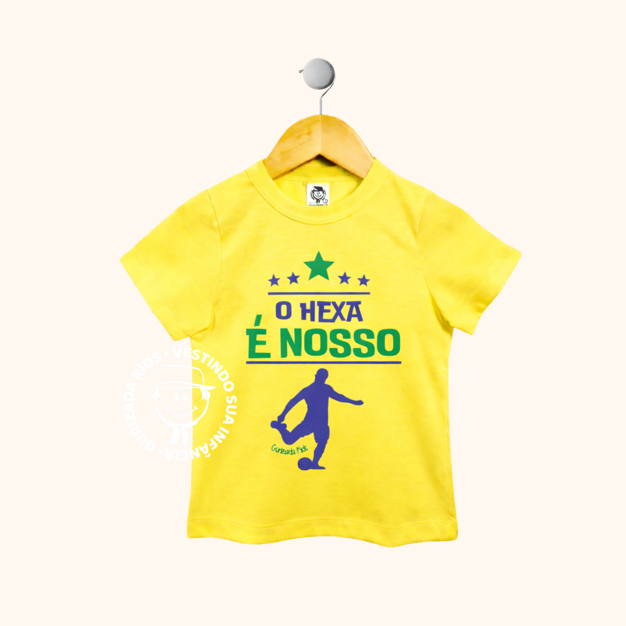 Camiseta Infantil Brasil Copa do Mundo - 4 ao 8