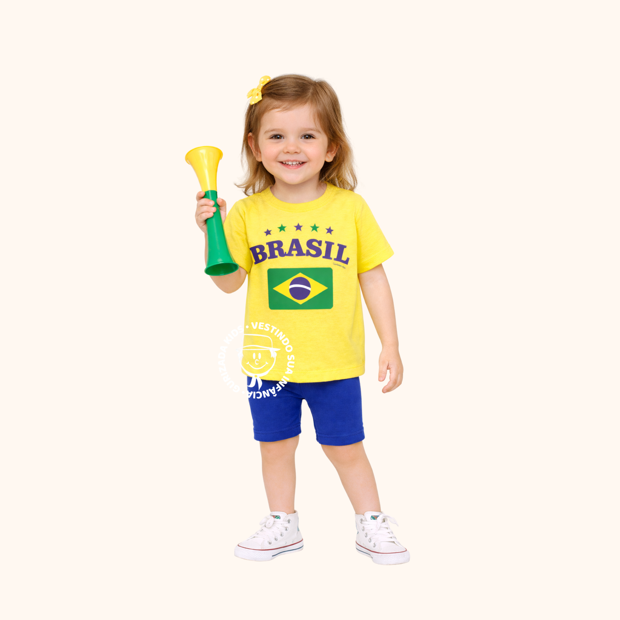Camiseta Infantil Brasil Copa do Mundo - 1 ao 3