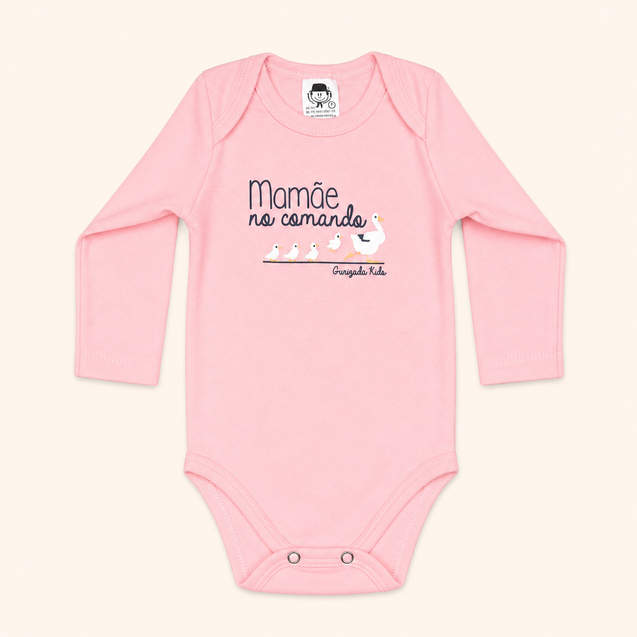 Kit 3 Peças, Body Suedine Frases Manga Longa, P ao GG - Cores/Estampas Sortidas