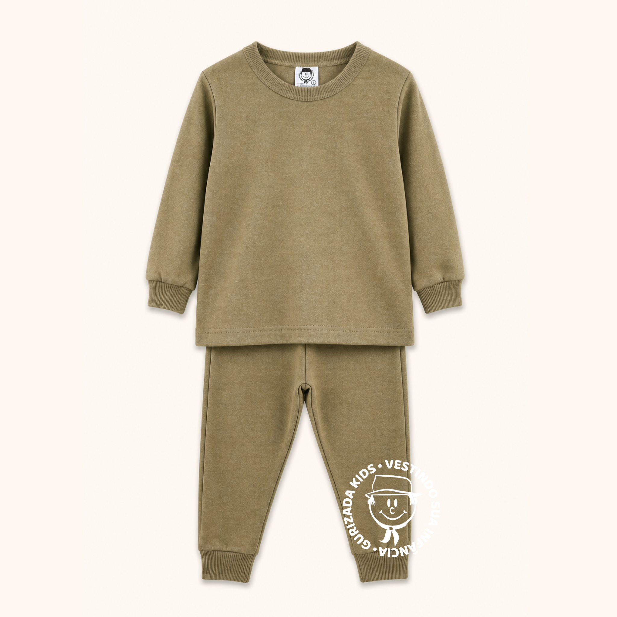 Conjunto Infantil Moletinho Felpado com Punhos - 4 ao 8 - Cores Sortidas