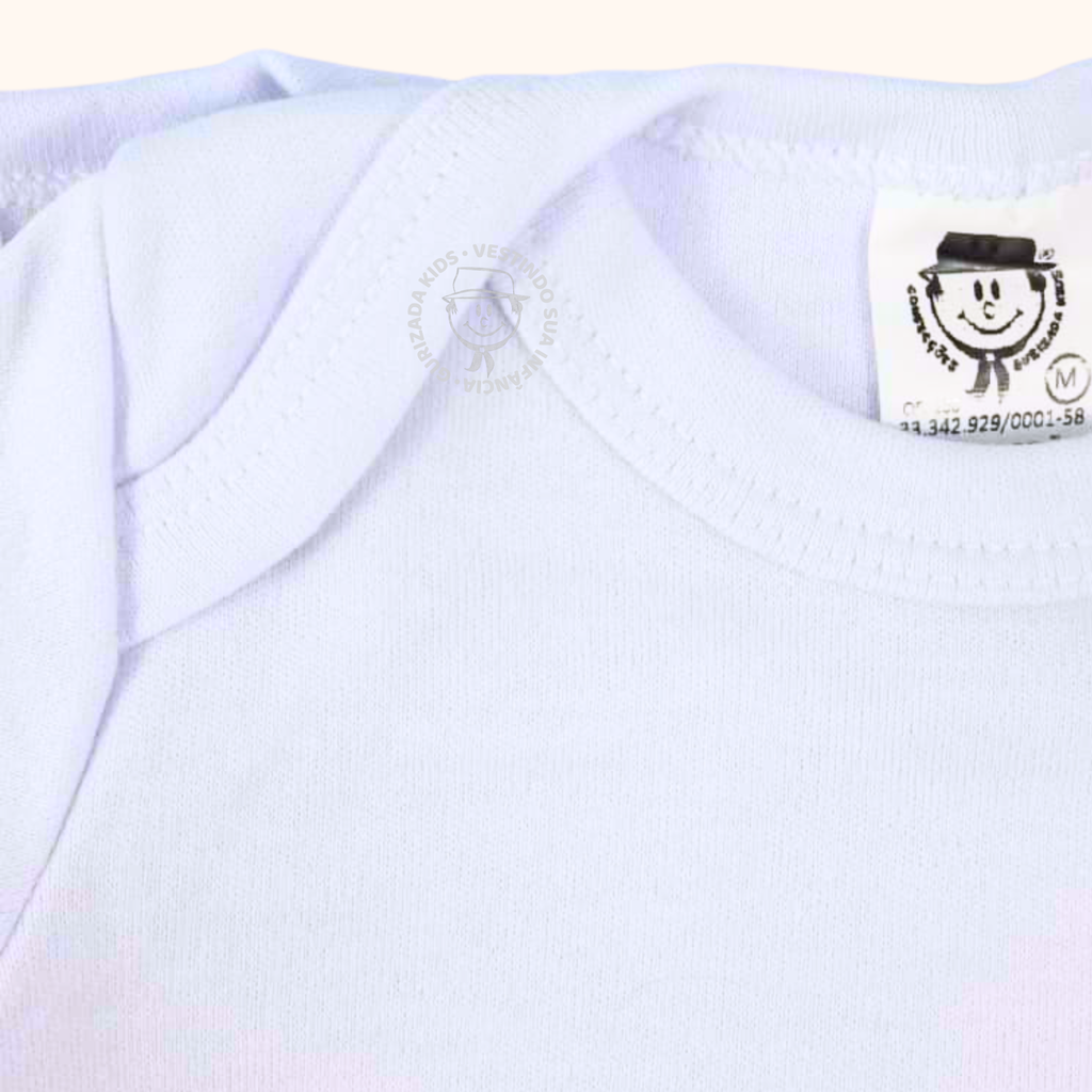 Kit 3 Peças - Body Branco Manga Longa em Suedine - RN ao GG