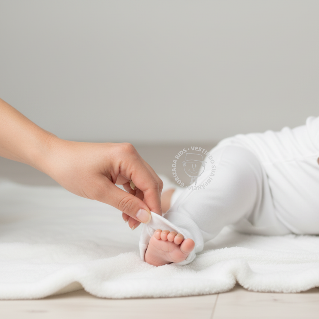 Kit 3 Peças, Mijão Suedine Branco com Pé Reversível, RN ao GG