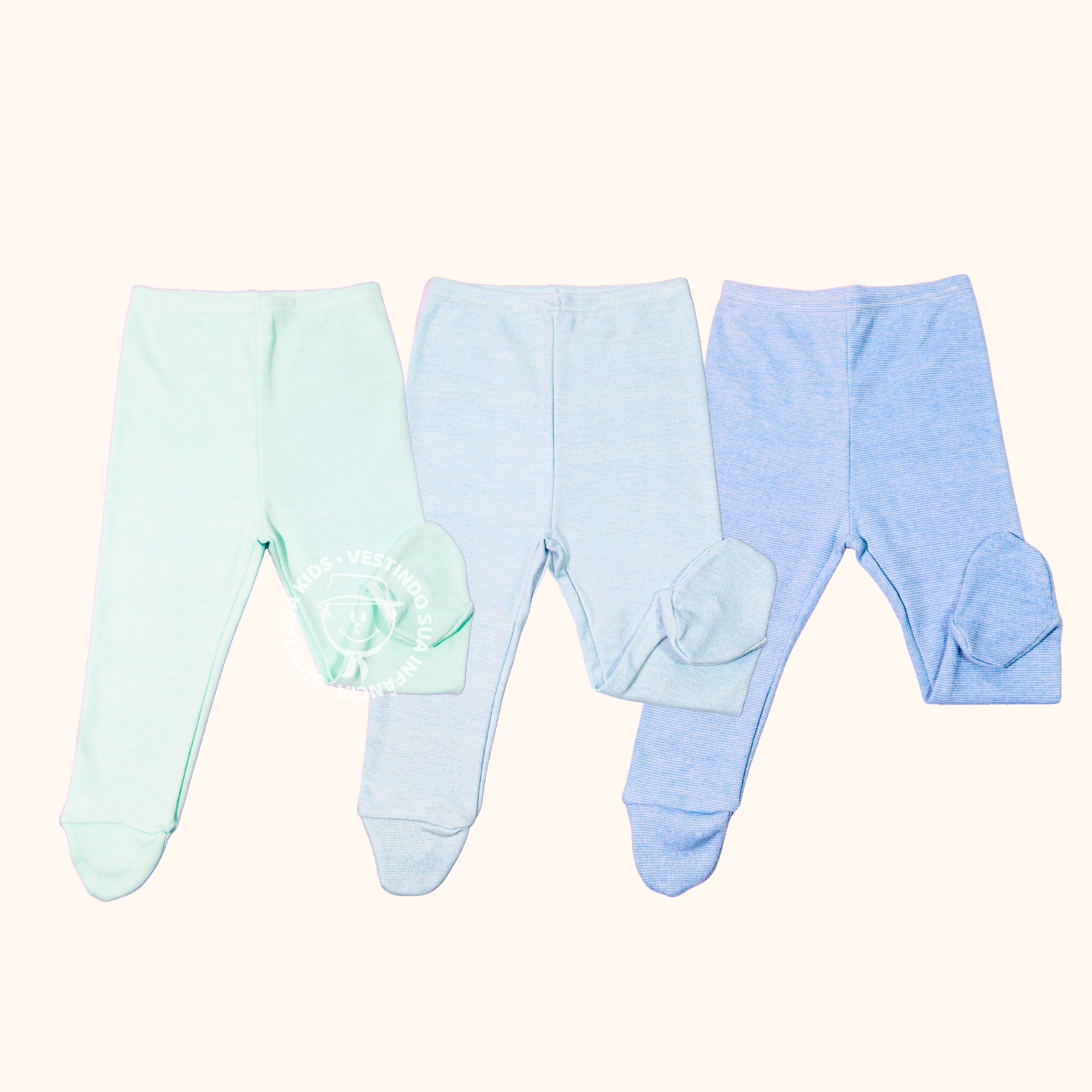 Kit 3 peças - Mijão Em Suedine Com Pé Anatômico - RN ao GG - Cores Sortidas