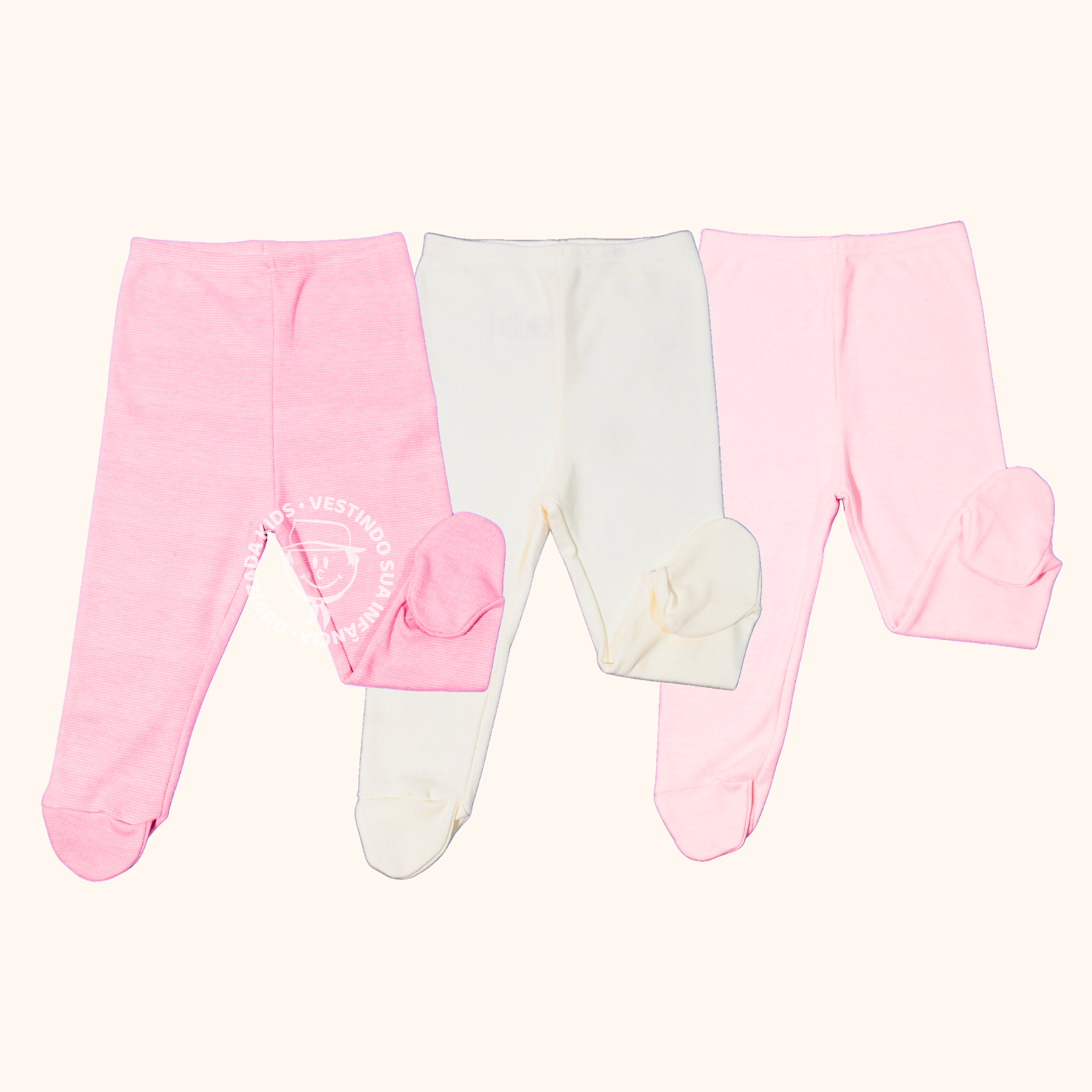 Kit 3 peças - Mijão Em Suedine Com Pé Anatômico - RN ao GG - Cores Sortidas