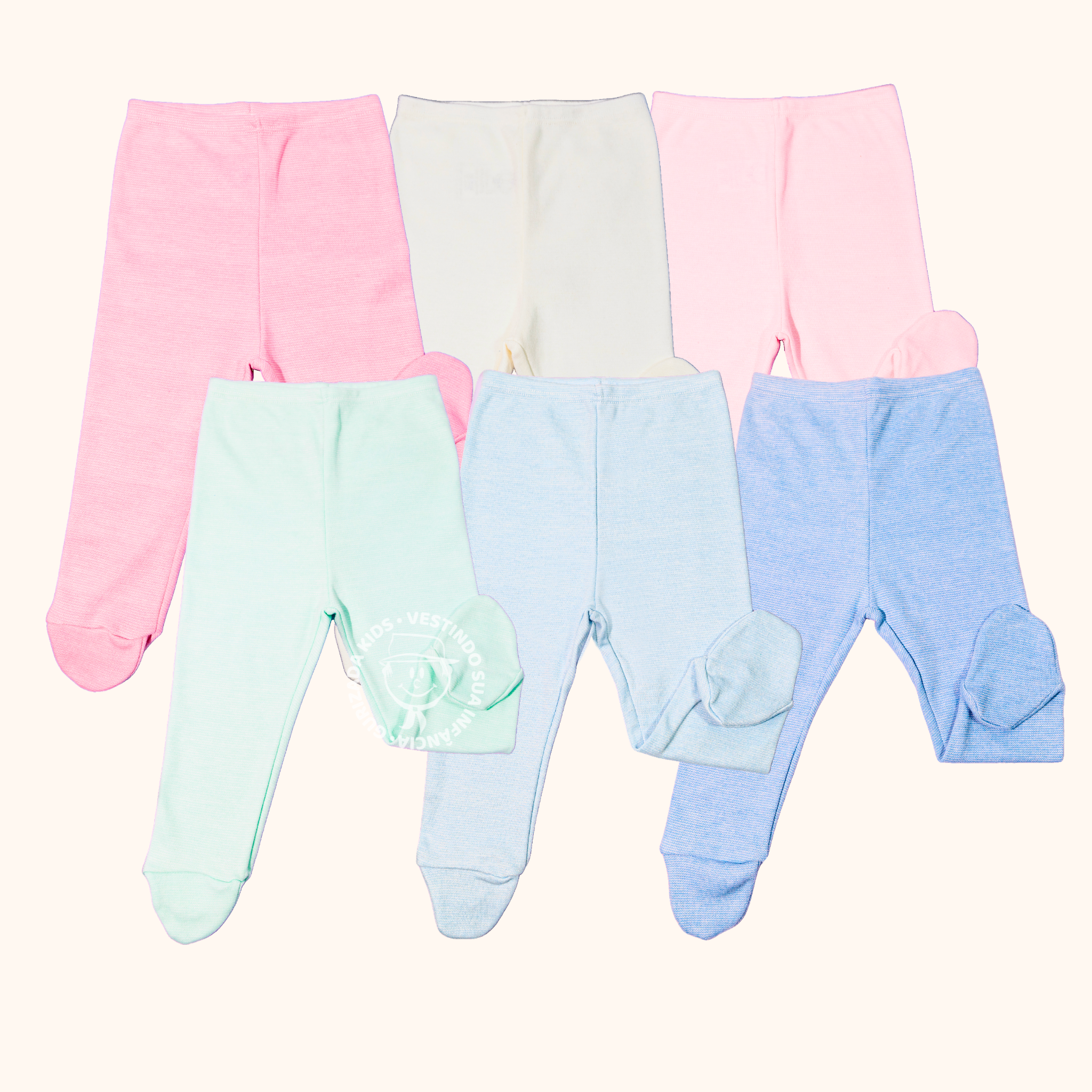 Kit 3 peças - Mijão Em Suedine Com Pé Anatômico - RN ao GG - Cores Sortidas