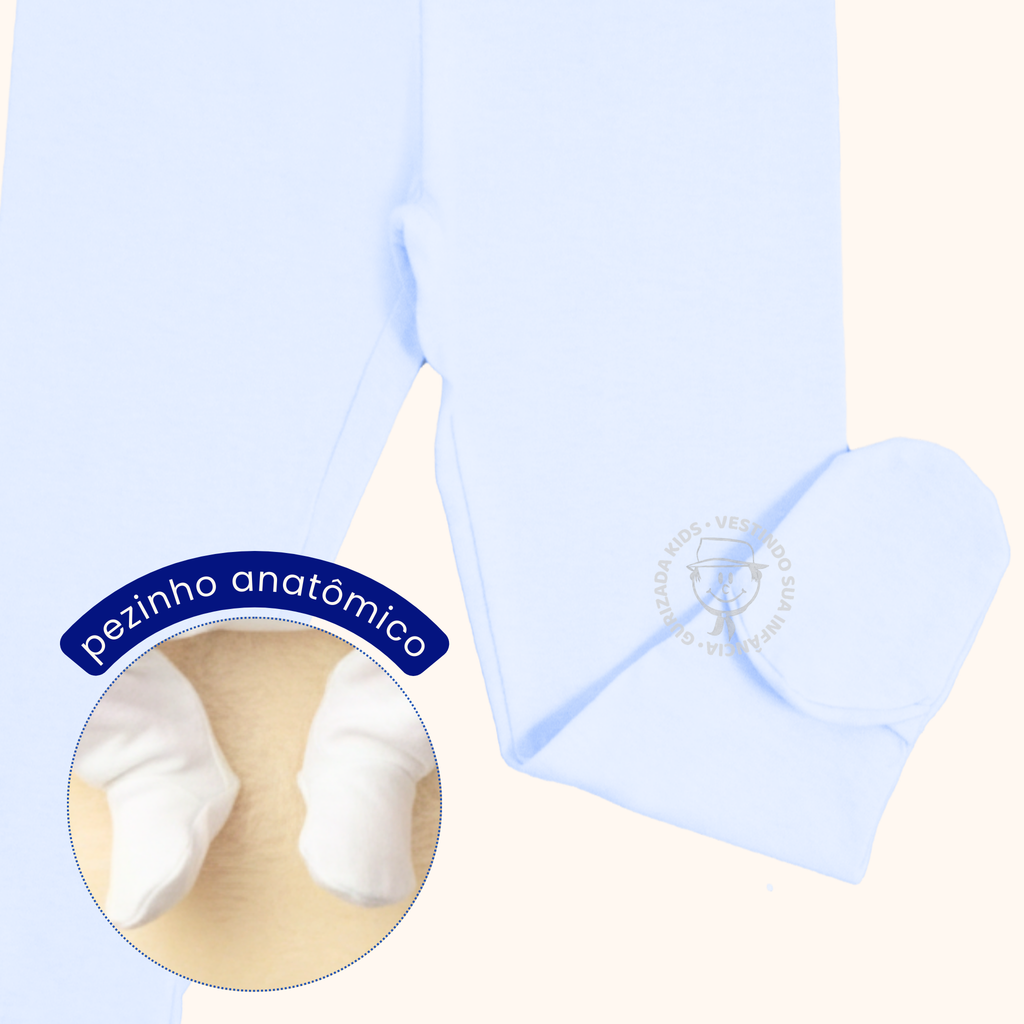 Kit 3 Peças, Mijão em Suedine com Pé Anatômico, RN ao GG - Cores Sortidas