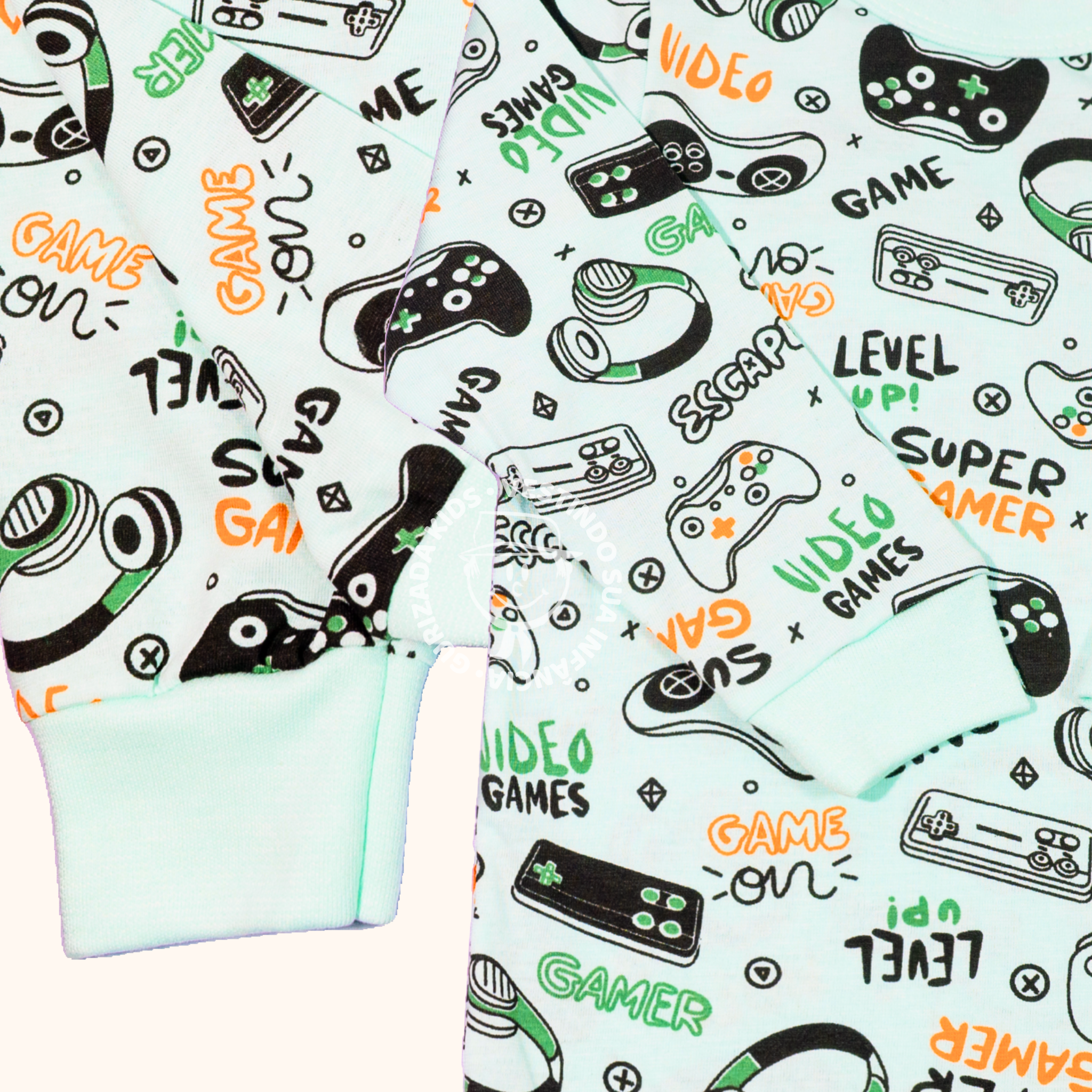 Pijama Infantil Manga Longa Com Punho Em Malha - 1 ao 3 - Cores/Estampas Sortidas