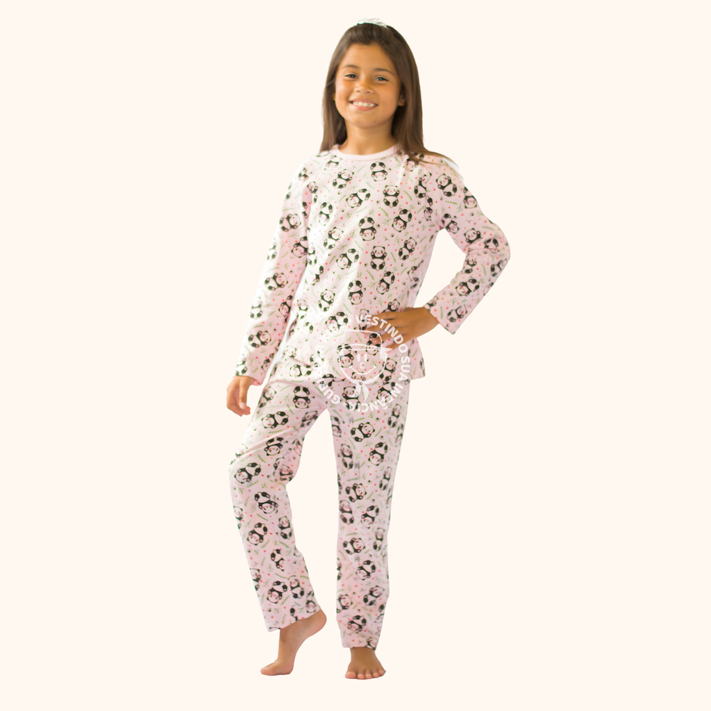 Pijama Infantil Manga Longa Em Malha Estampada - 4 ao 8 - Cores/Estampas Sortidas
