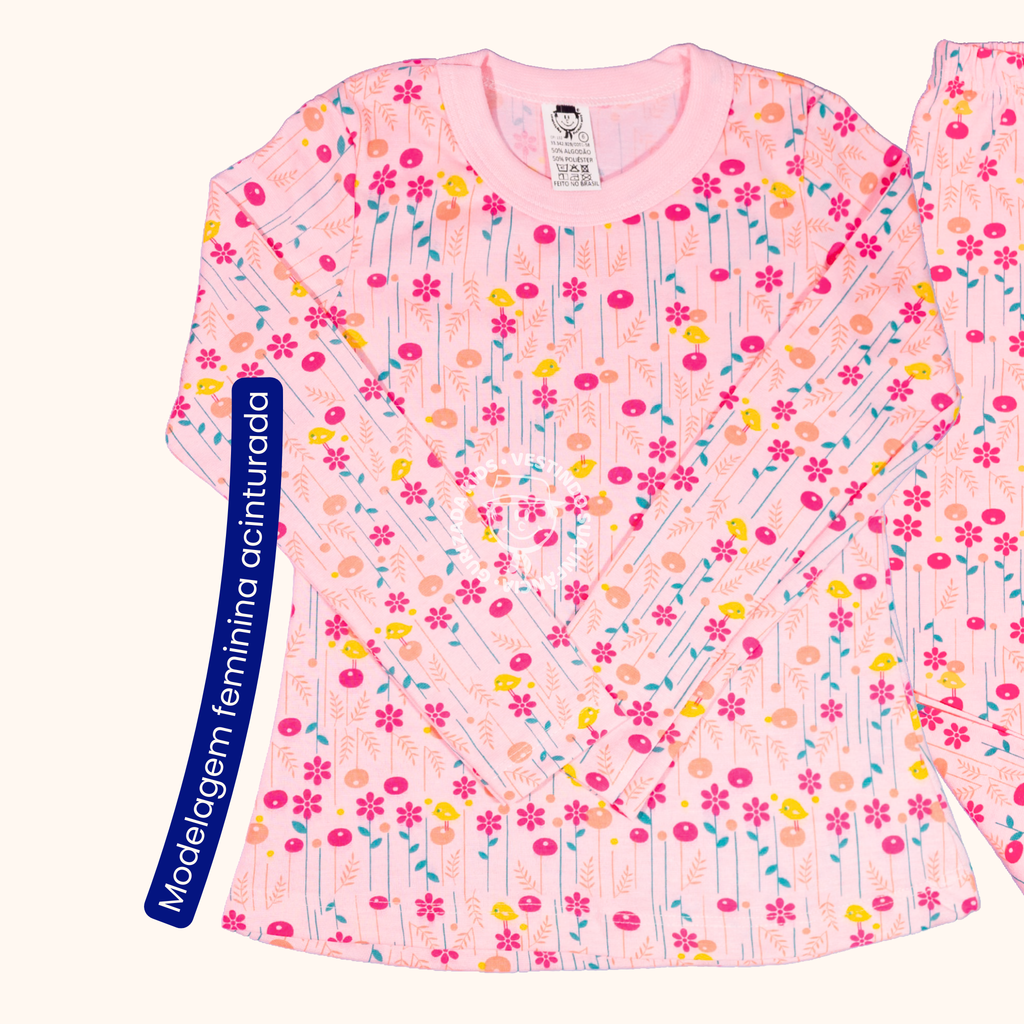 Pijama Infantil Manga Longa Em Malha Estampada - 4 ao 8 - Cores/Estampas Sortidas