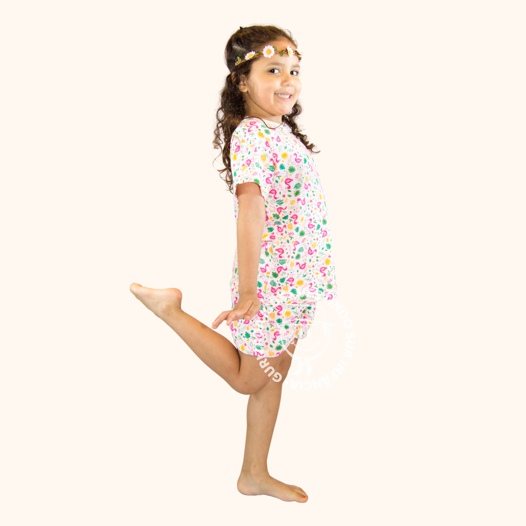 Pijama Malha Estampada Verão - 4 ao 8 - Cores/Estampas Sortidas