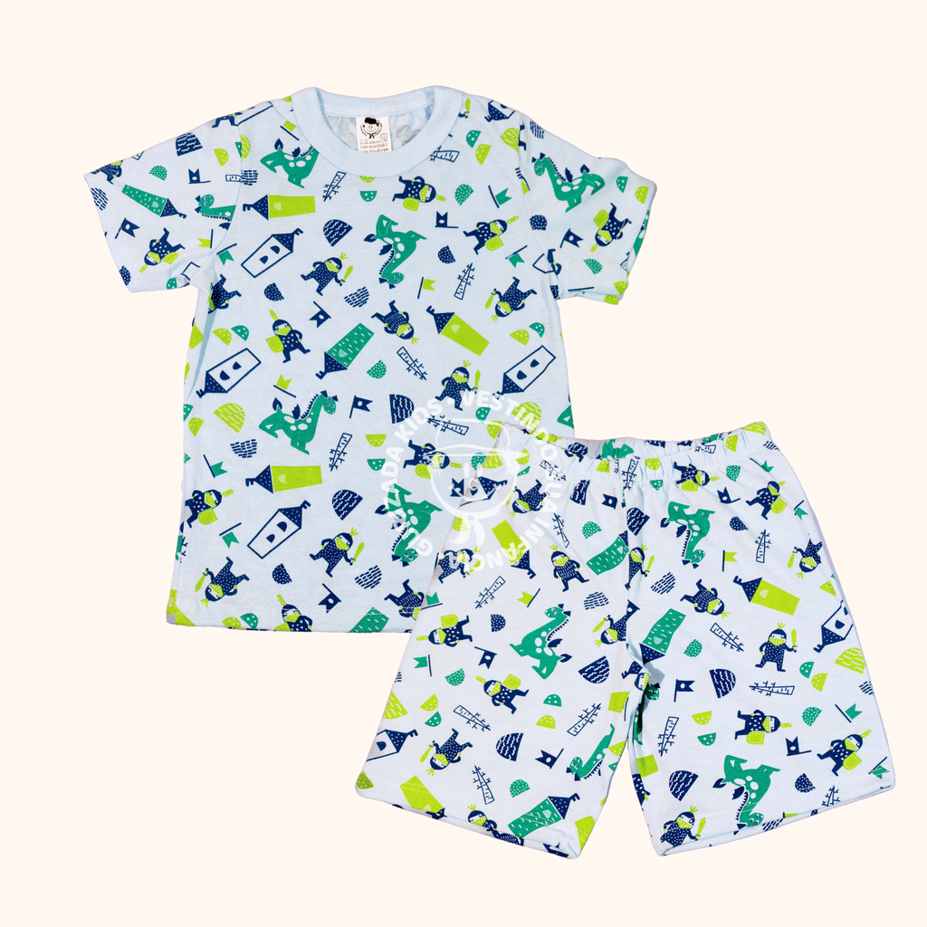 Pijama Malha Estampada Verão - 4 ao 8 - Cores/Estampas Sortidas