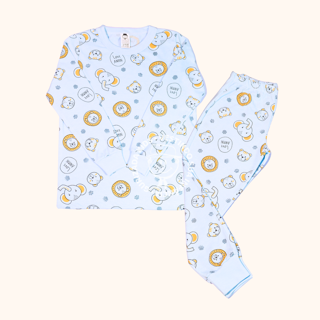 Pijama Infantil Manga Longa Em Malha Estampada Com Punho - 4 ao 8 -  Estampas Sortidas