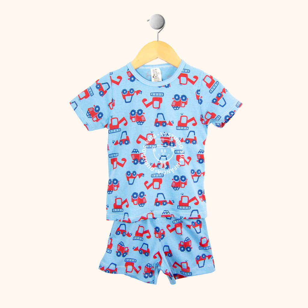 Pijama Verão Infantil Em Malha Estampada - 1 ao 3 - Cores/Estampas Sortidas