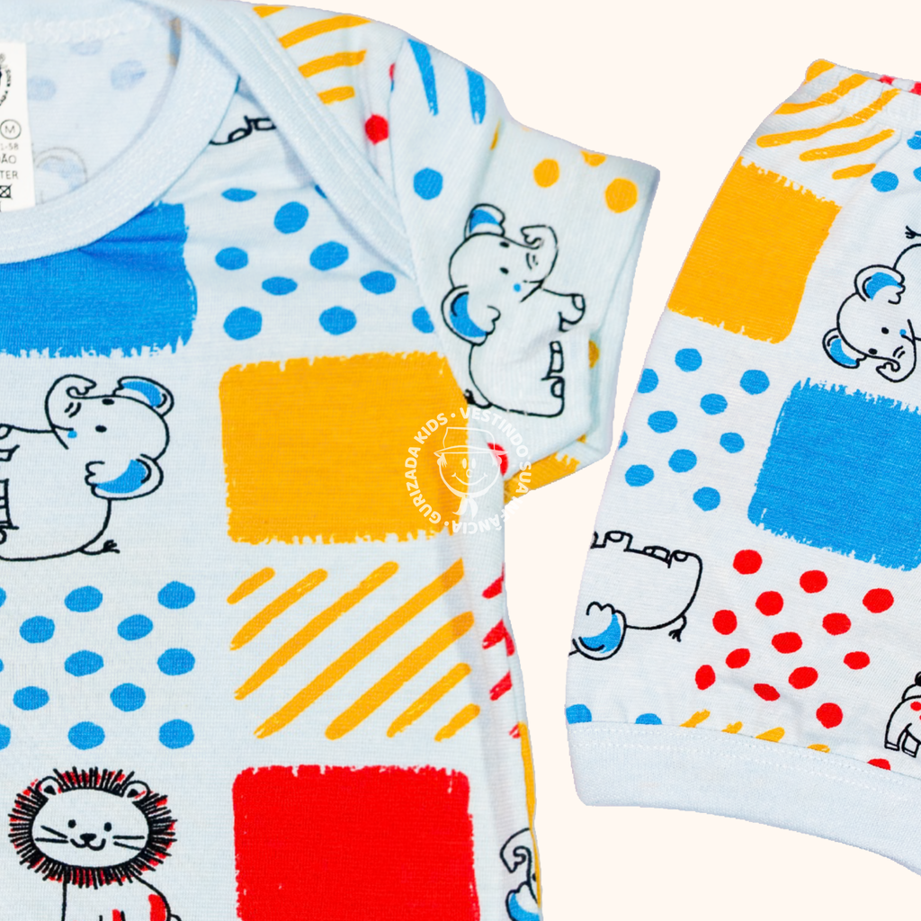 Pijama Baby Verão Malha Estampada - P ao GG - Cores/Estampas Sortidas