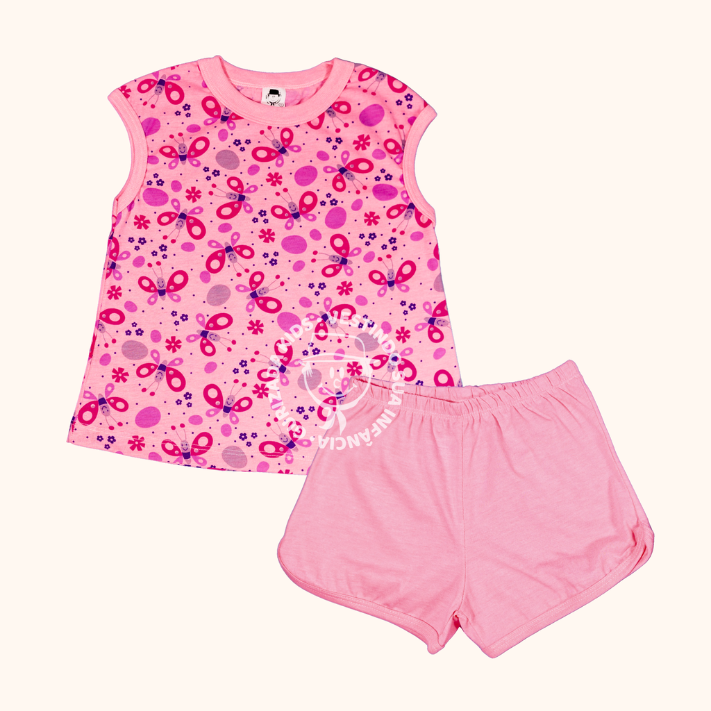 Short Doll Infantil Malha Estampada - 4 ao 8 - Estampas/Cores Sortidas