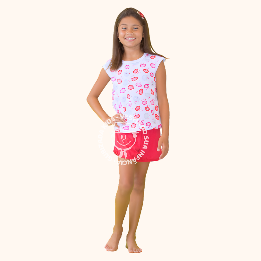 Short Doll Infantil Malha Estampada - 4 ao 8 - Estampas/Cores Sortidas