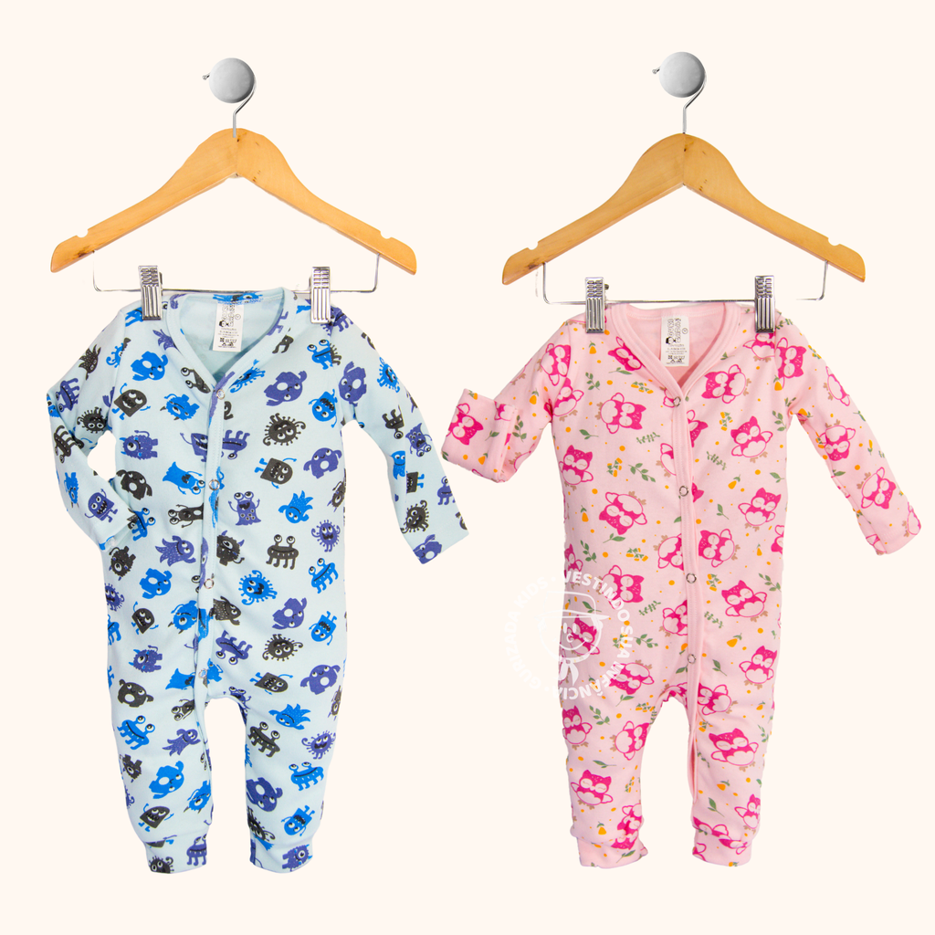 Macacão Baby Em Suedine Estampado Sem Pé - RN ao GG - Estampas Sortidas