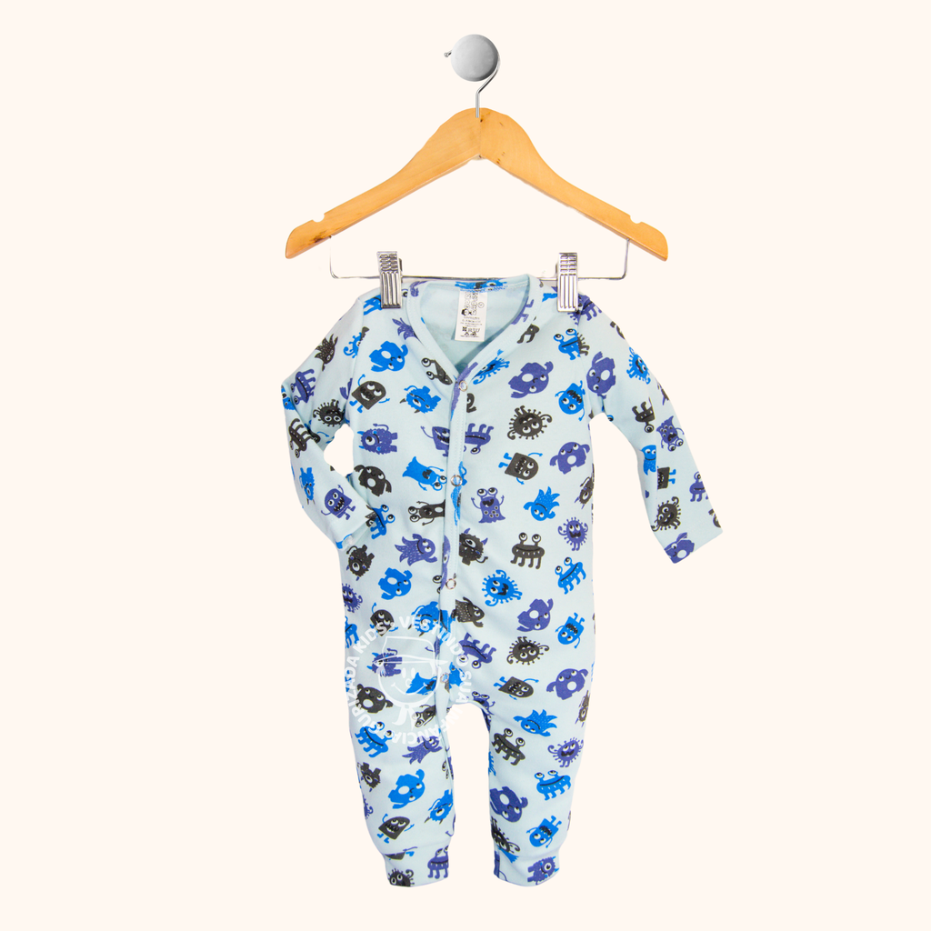 Macacão Baby Em Suedine Estampado Sem Pé - RN ao GG - Estampas Sortidas