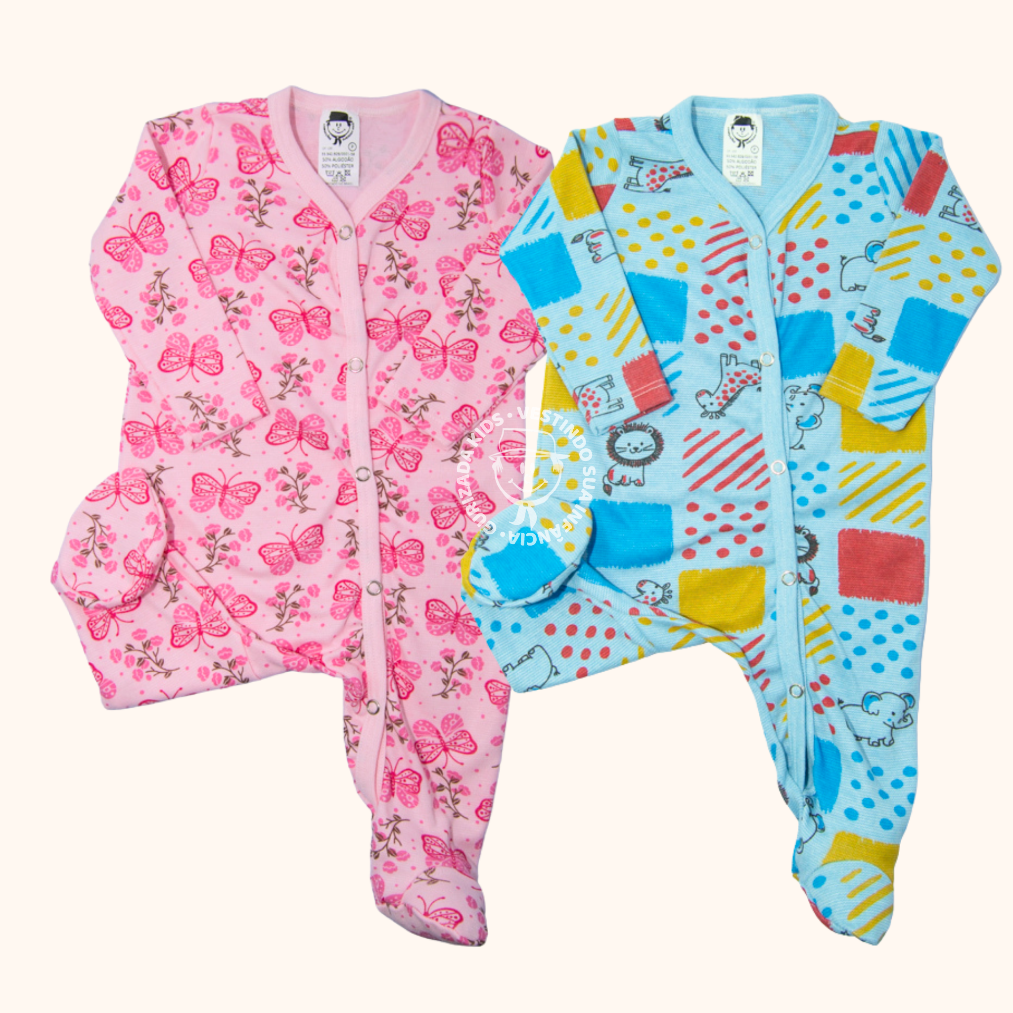 Macacão com Pé Anatômico em Suedine – RN ao GG - Estampas/Cores Sortidas