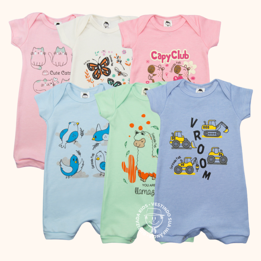 Romper Macaquinho de Verão em Suedine com Silk Frontal – P ao GG - Cores/Estampas Variadas