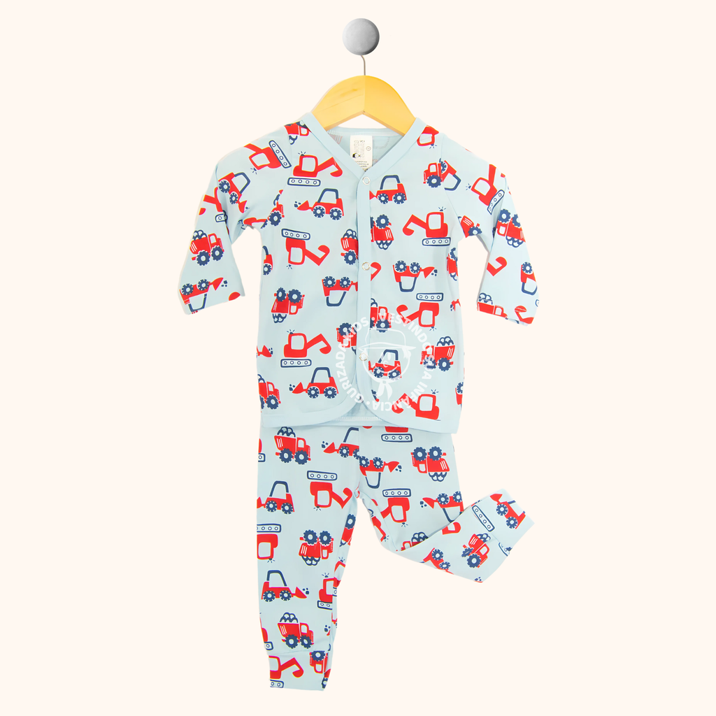 Pijama Baby Malha Estampada Com Botões - P ao GG - Cores/Estampas Sortidas