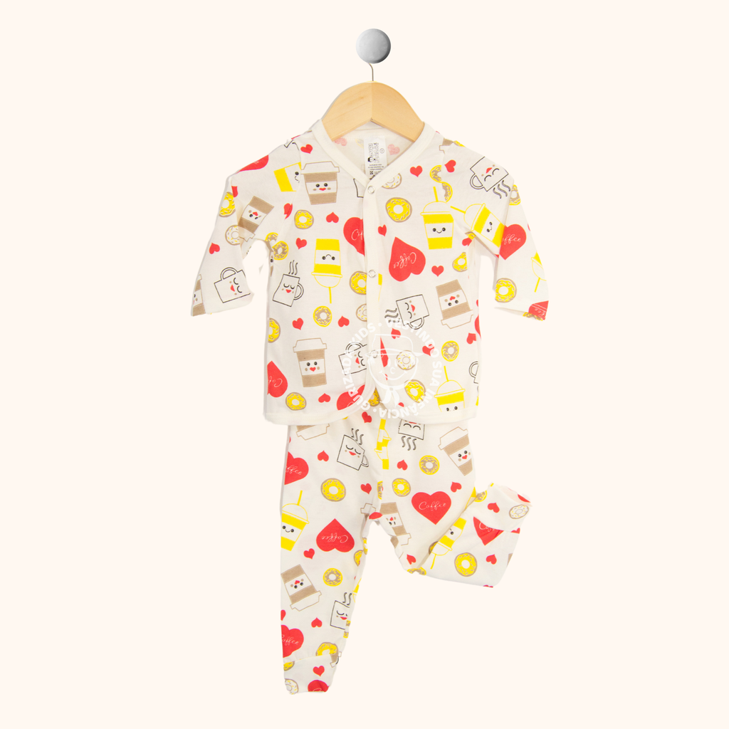 Pijama Baby Malha Estampada Com Botões - P ao GG - Cores/Estampas Sortidas