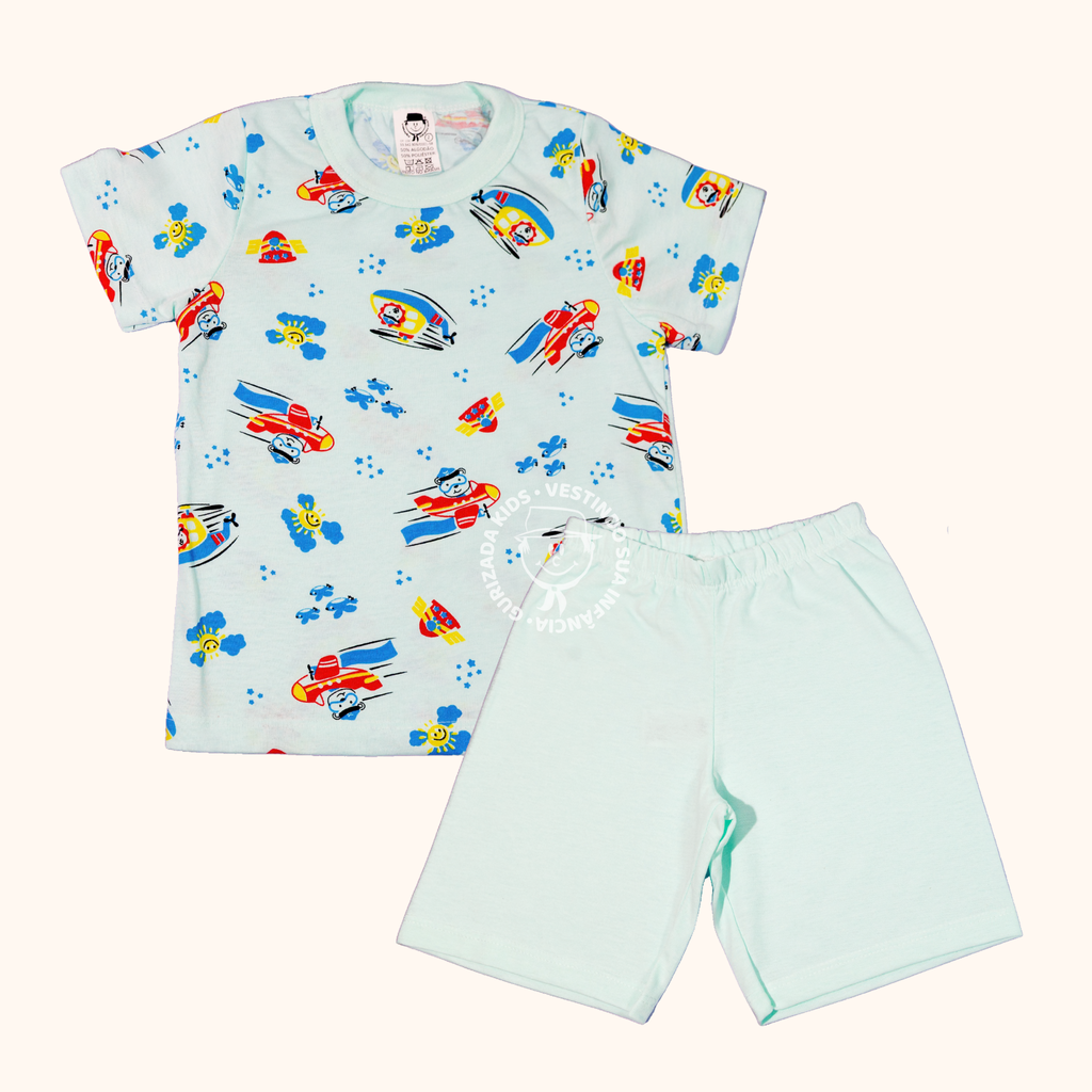 Pijama Infantil Em Malha - 1 ao 3 - Cores/Estampas Sortidas