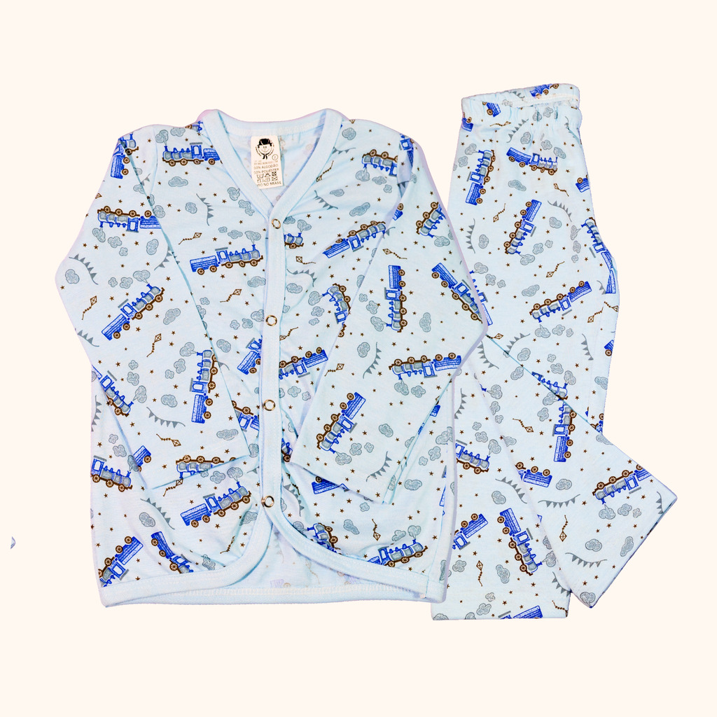 Pijama Infantil Malha Manga Longa com Botões - 1 ao 3 - Cores/Estampas Sortidas