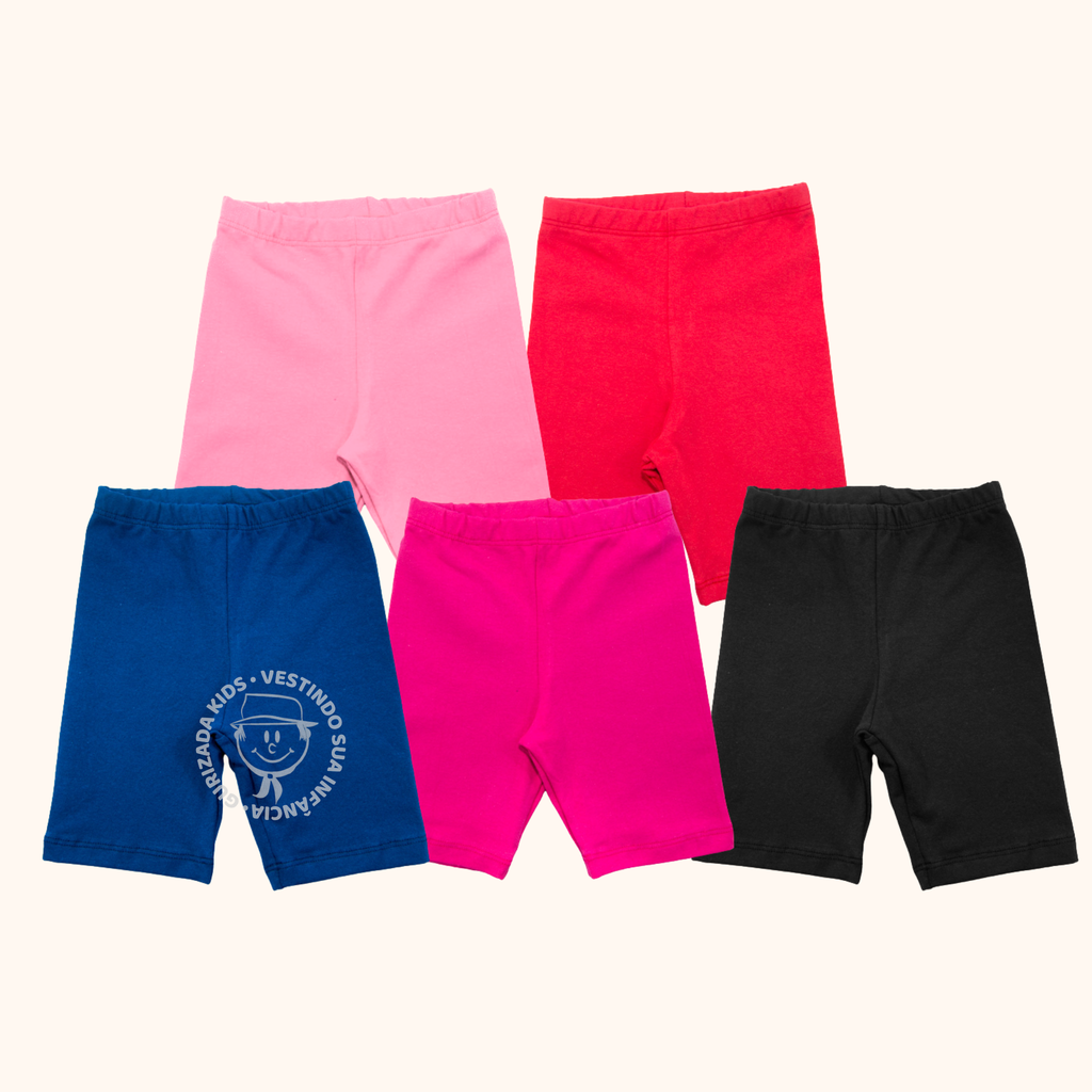 Kit 3 Peças Bermuda Infantil – Cotton - 1 ao 3 - Cores Sortidas