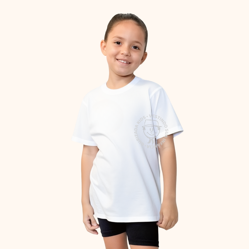Kit 3 Peças - Camiseta Branca Escolar Meia Manga - 4 ao 8