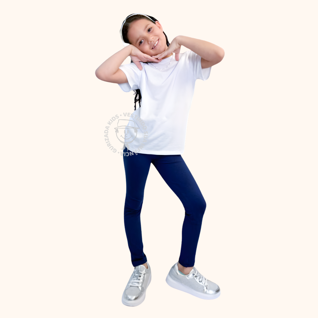 Kit 3 Peças Legging Infantil – Cotton - 4 ao 8 - Cores Sortidas