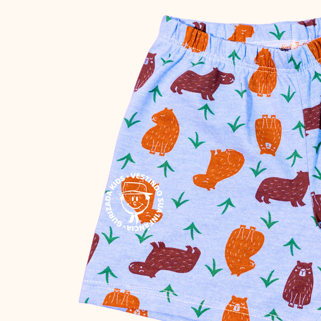 Kit 3 Shorts Bebê Estampado Meia Malha - 1 ao 3 - Cores/Estampas Diversas