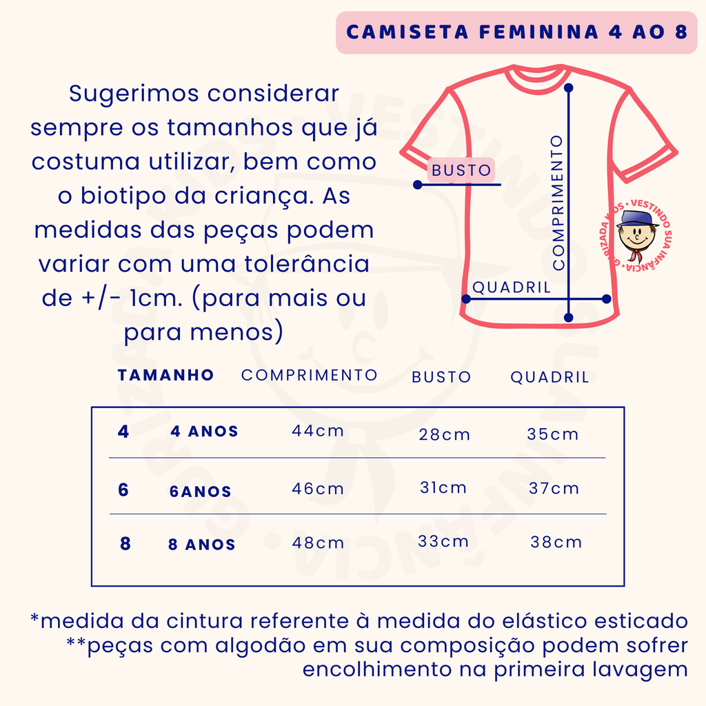 Kit 3 Peças - Camiseta Infantil Meia Manga Com Estampa Frontal - 4 ao 8 - Cores/Estampas Sortidas