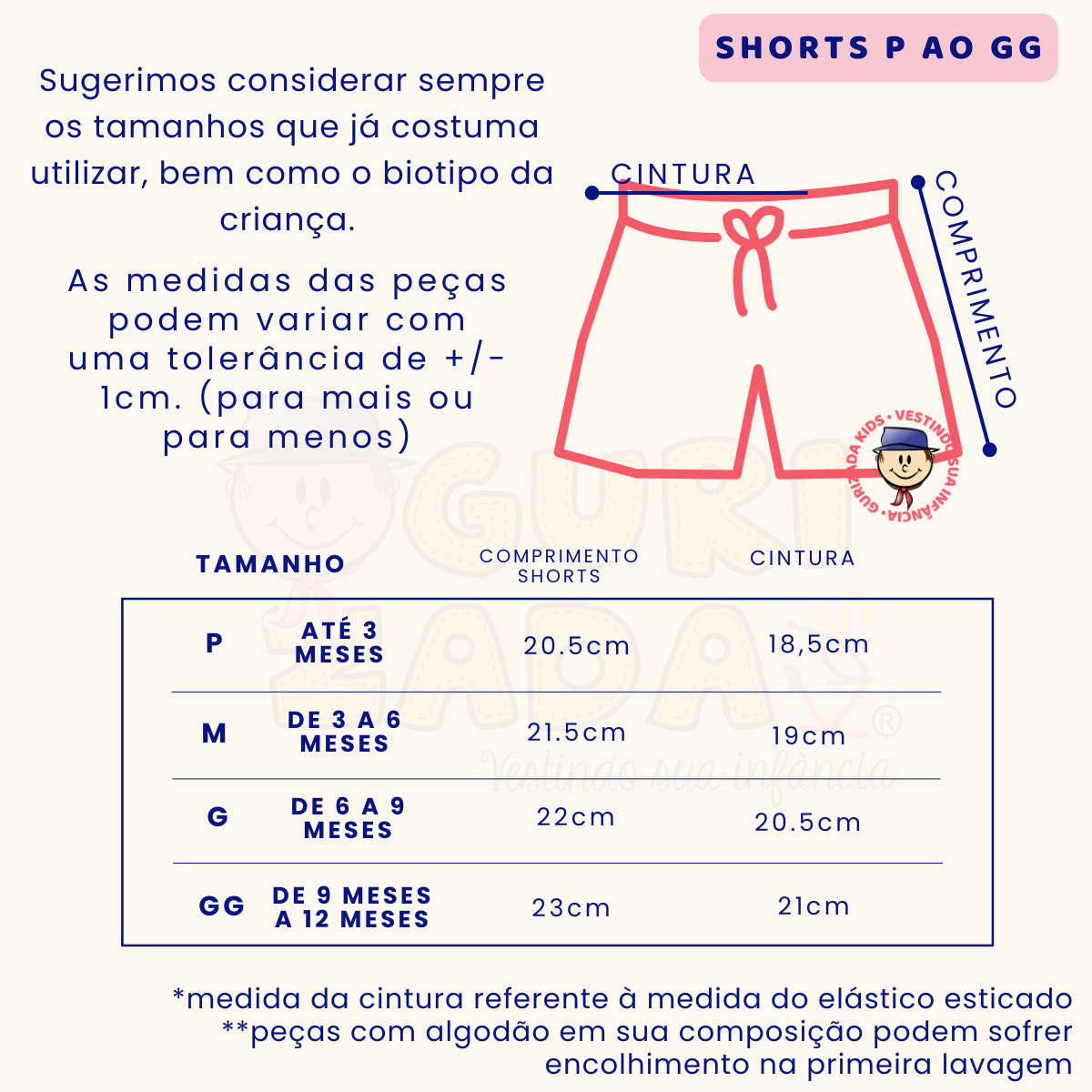 Kit 3 Peças Shorts Tapa Fraldas Suedine - P ao GG - Cores Sortidas