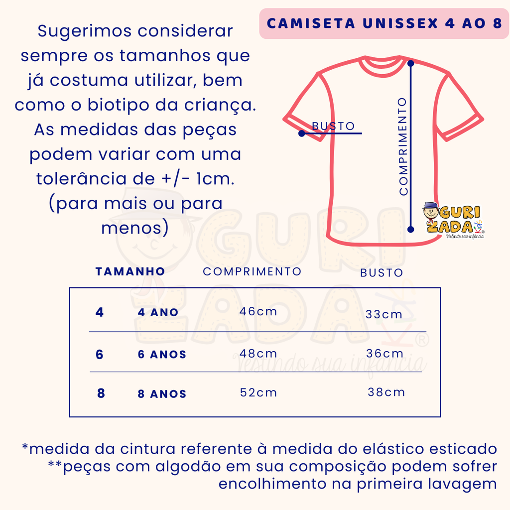 Camiseta Infantil Brasil Copa do Mundo - 4 ao 8