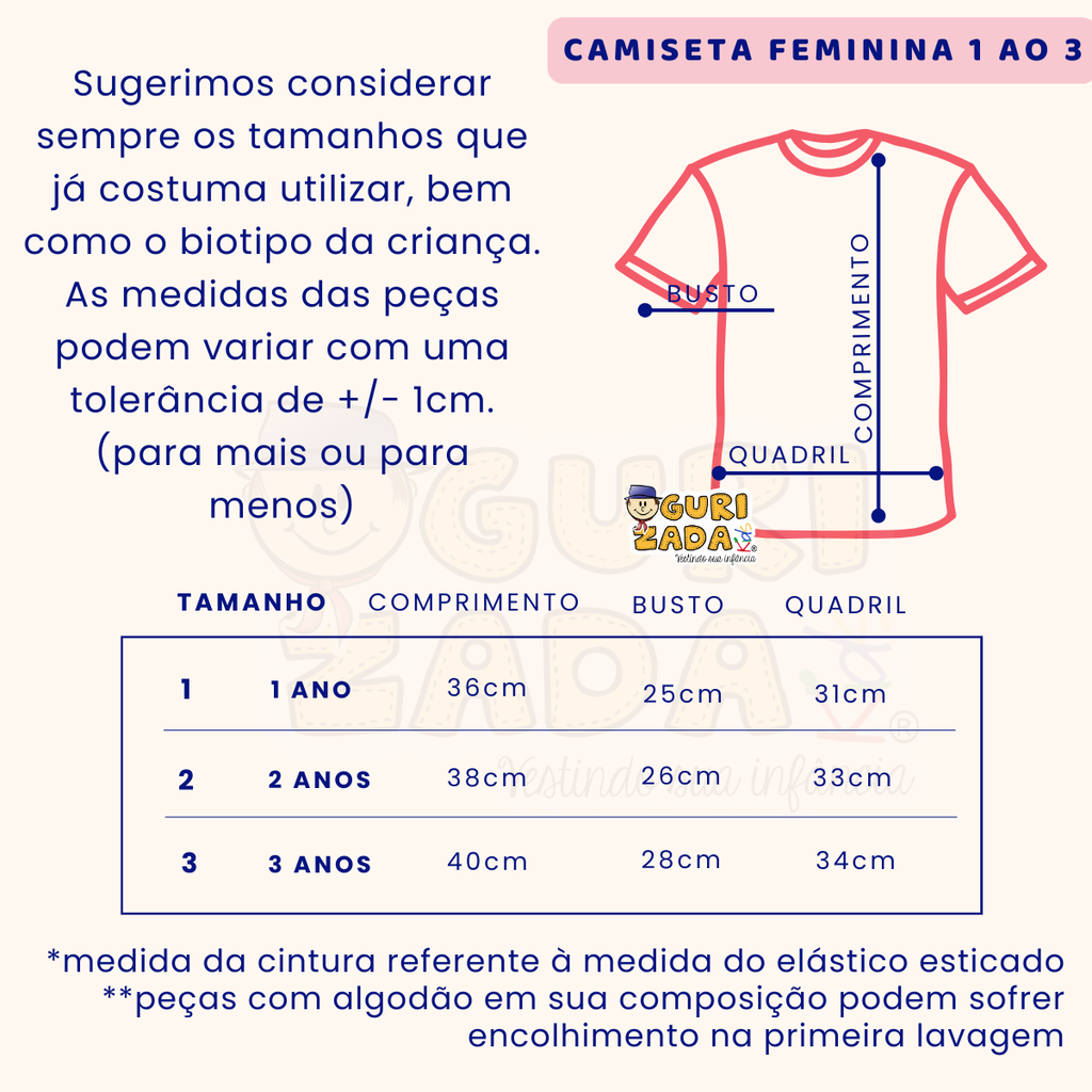 Kit 3 Camisetas Bebê Meia Malha Estampada - 1 ao 3 - Cores/Estampas Sortidas