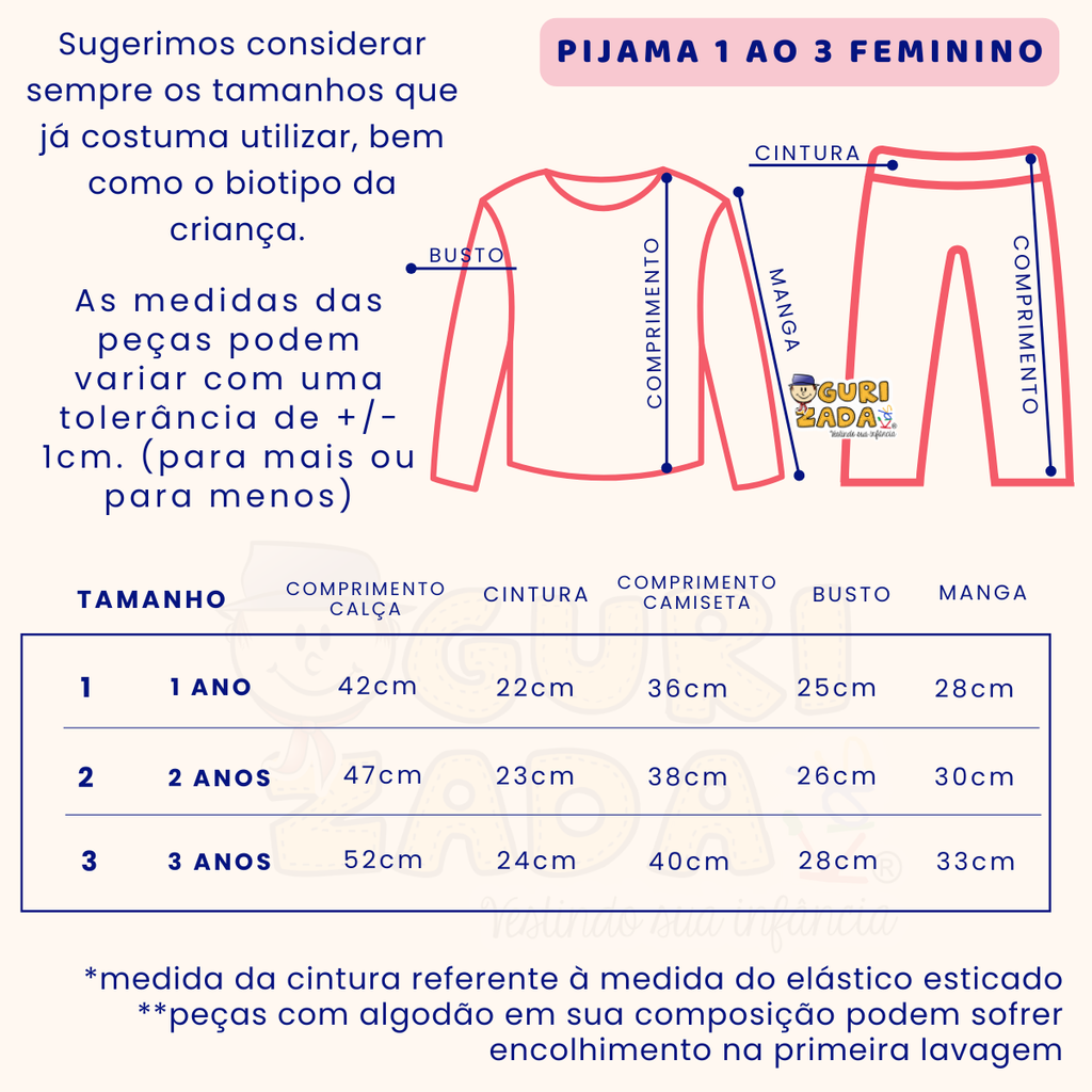 Pijama Infantil Manga Longa Em Malha Estampada - 1 ao 3 - Cores/Estampas Sortidas