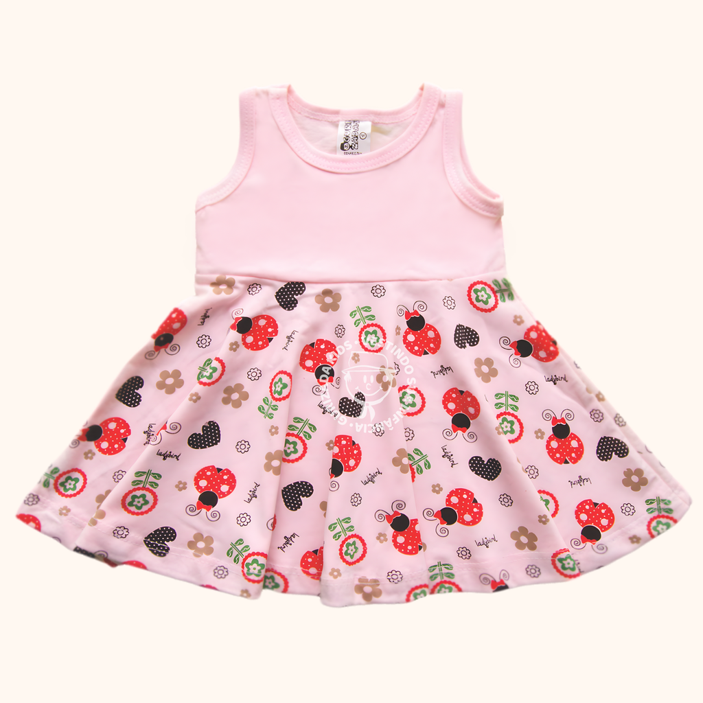 Vestido Infantil Regata em Malha Estampada, P ao GG - Estampas/Cores Sortidas