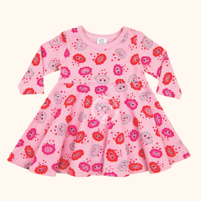 Vestido Infantil Manga Longa em Malha Estampada, P ao GG - Estampas/Cores Sortidas